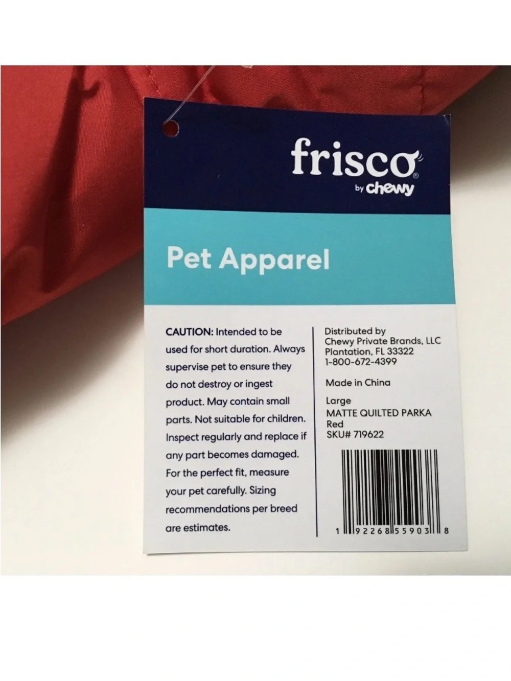 Frisco L Dog Winter Coat Red Parka Faux Fur Trim Hood Faux Sherpa Lined Jacket